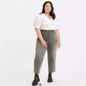 LEVI'S Ribcage Straight Ankle Jeans SZ 18W Color Gray